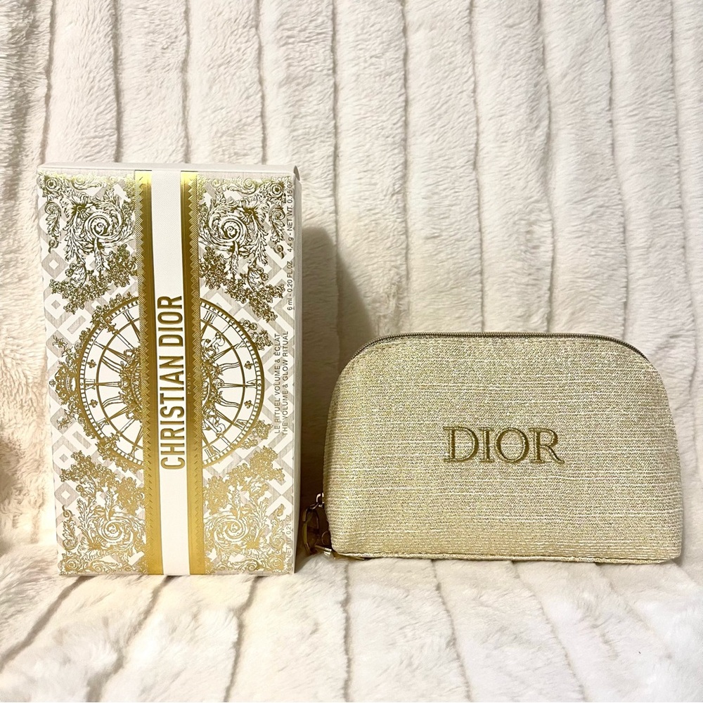 Dior Gold Cosmetic Bags with Shimmering Finish